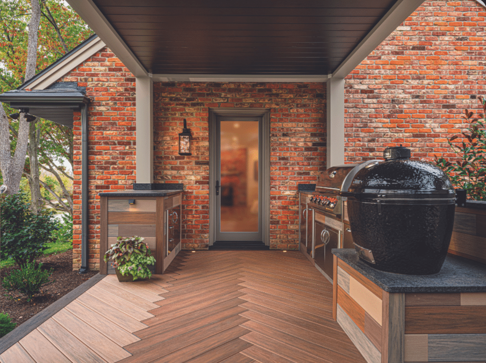 Photo of a StruXure pergola over a deck with an outdoor kitchen - StruXure Pergolas In Northern California - Smart motorized Pergolas for Homeowners, contractors, and businesses - what should the height of a pergola be