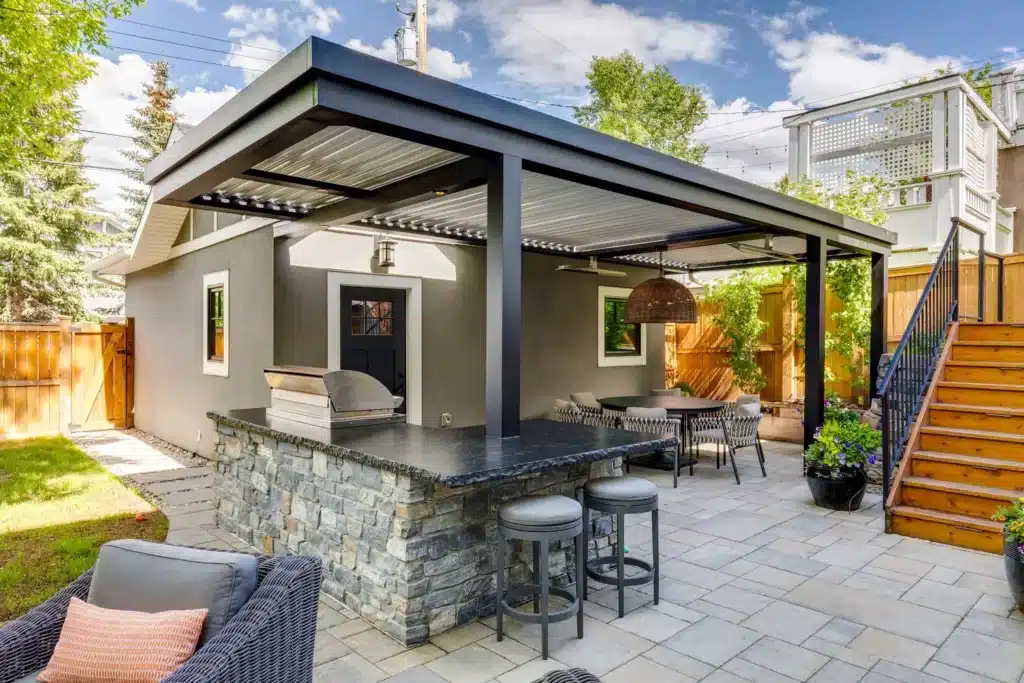 attached-louvered-pergola-Motorized Pergolas in Napa California