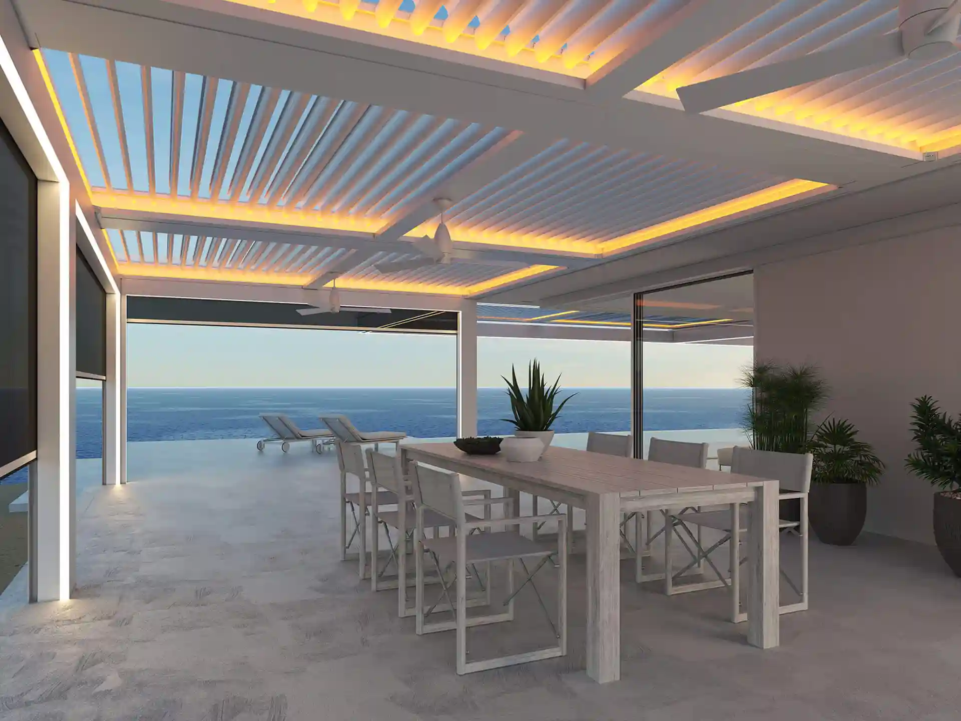 Photo of a StruXure pergola with a TraX System
